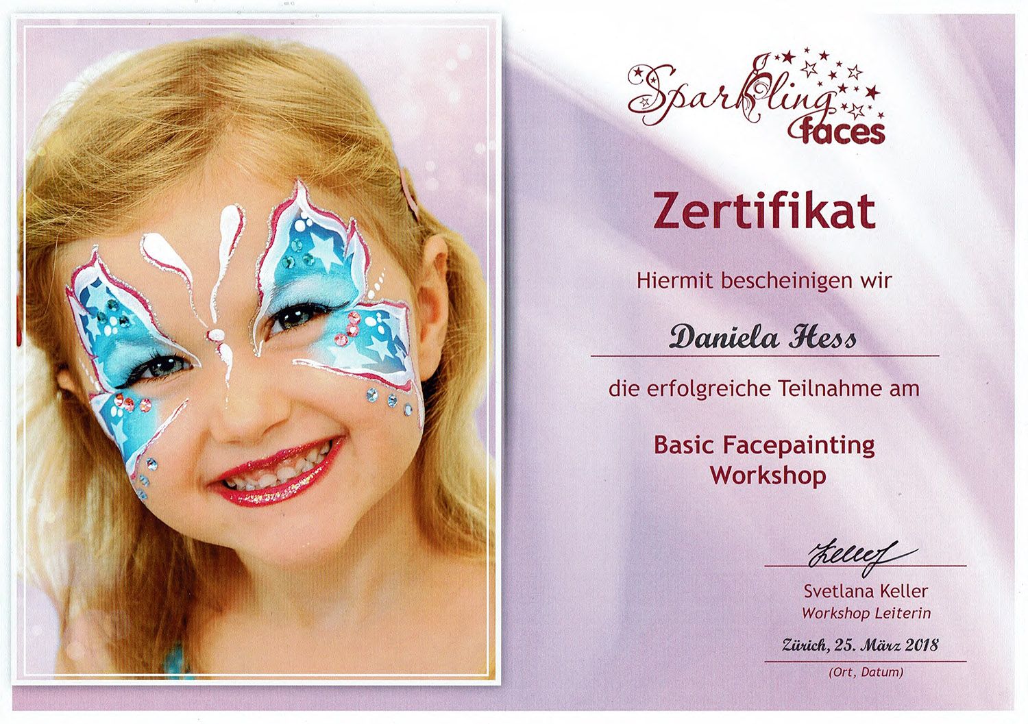 Zertifikat Basic Facepainting Workshop
